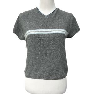 Vintage 90’s Y2K Women’s Sweater Short Sleeve Striped Carolina Colours Sz L